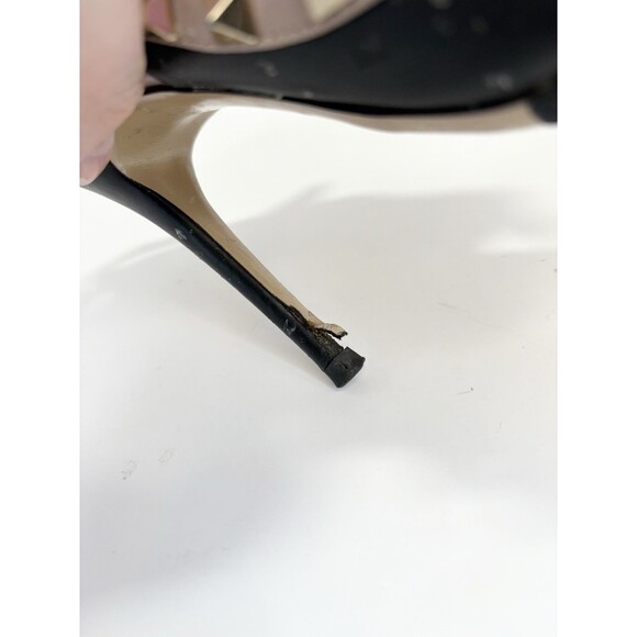 Valentino Garavani Rockstud Ankle Strap Pump Black w/ Gold Studs Sz EU 37.5 - Picture 16 of 16